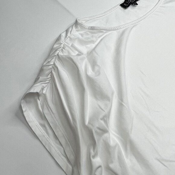 Eloquii Ruched Tee White  - Picture 7 of 7